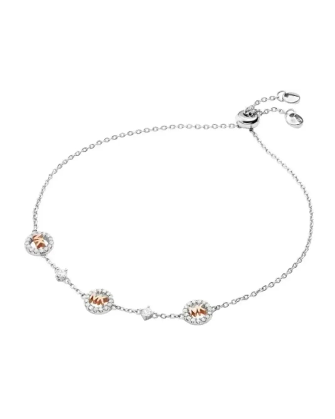Bracelet Michael Kors coulissant argent 925 bicolore cristaux femme