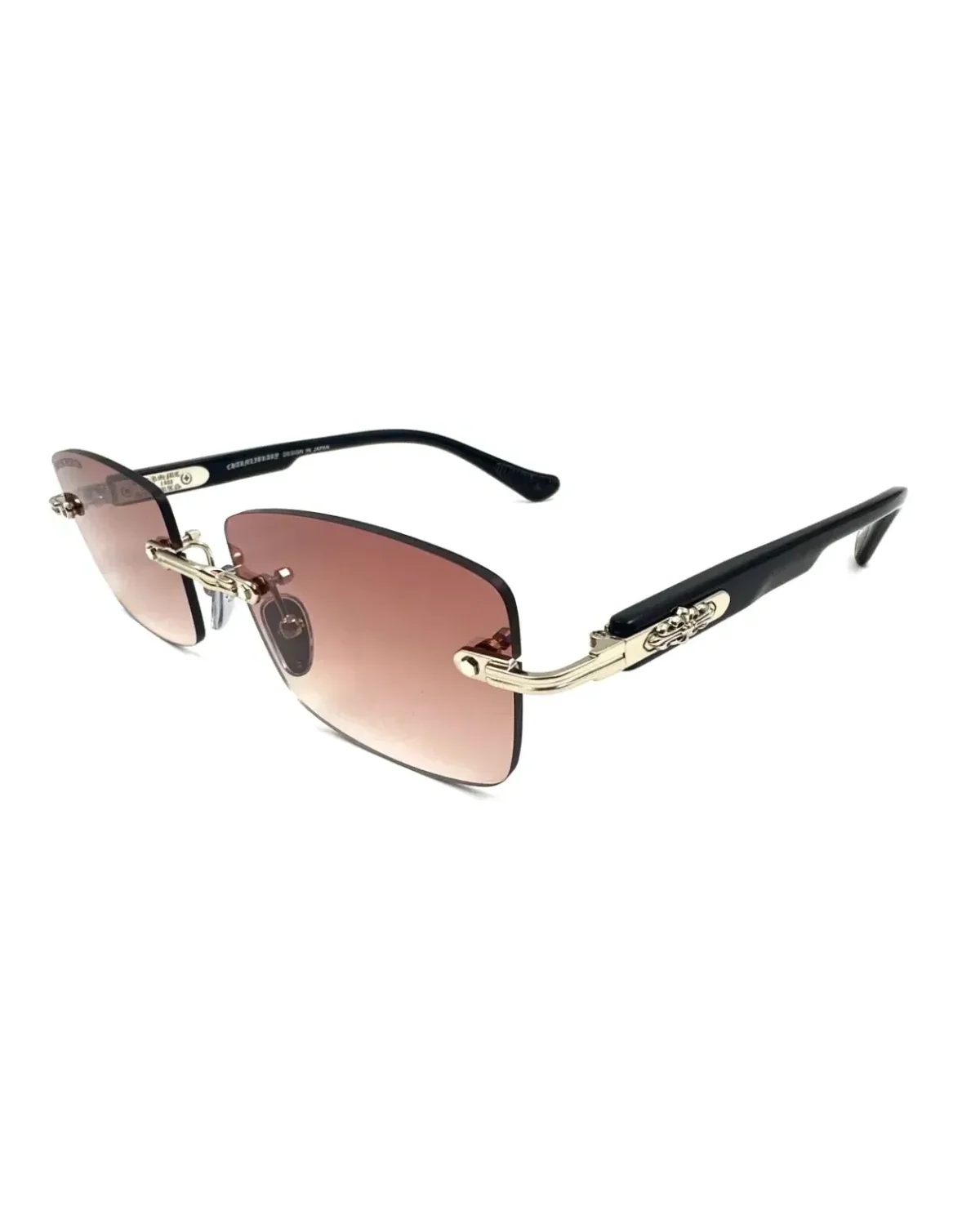 Lunettes de soleil Chrome Hearts Deep II rectangulaire acétate marron