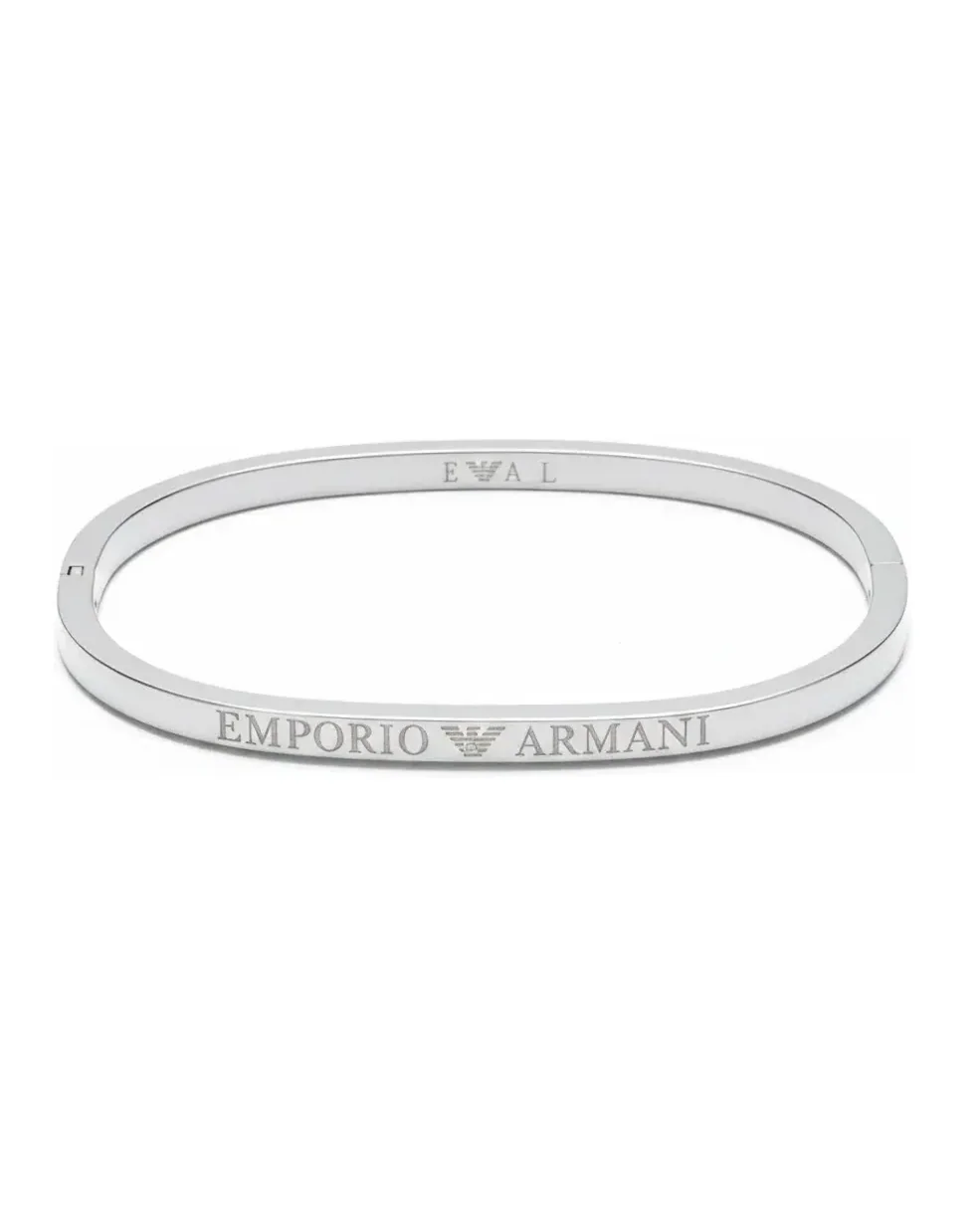 Bracelet Jonc Emporio Armani acier argenté Taille L Acier inoxydable Argent Femme