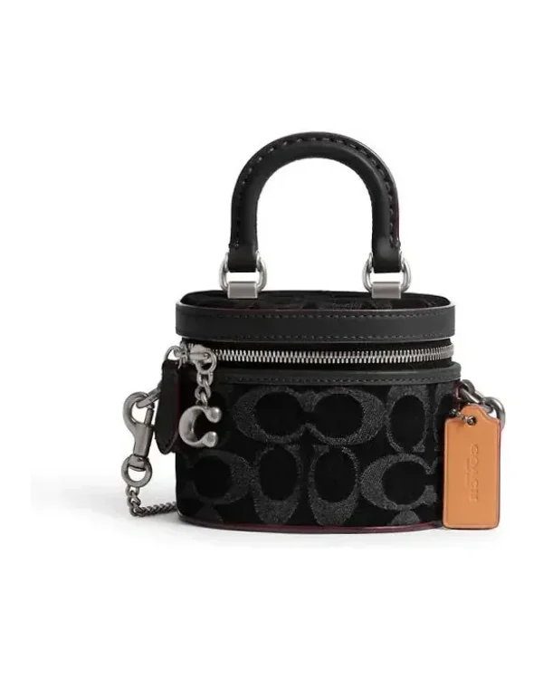 Sac à bandoulière Coach Trail 12 toile signature noir