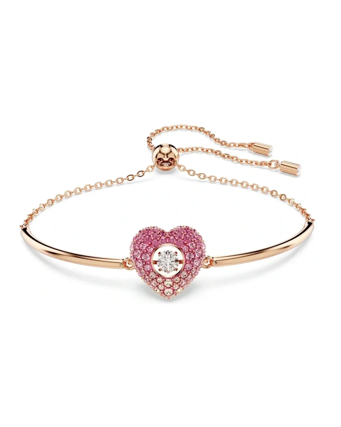 Bracelet jonc Swarovski Idyllia plaqué or rose femme