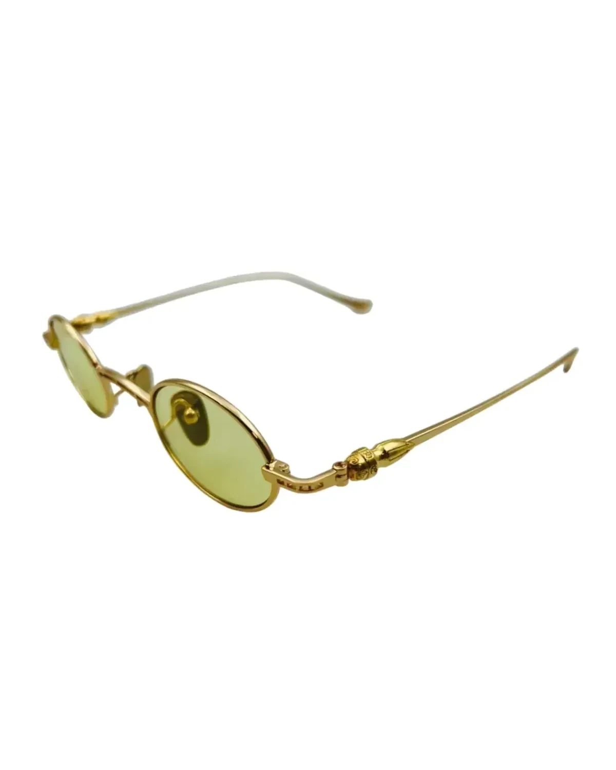 Lunettes de soleil Chrome Hearts rondes métal doré