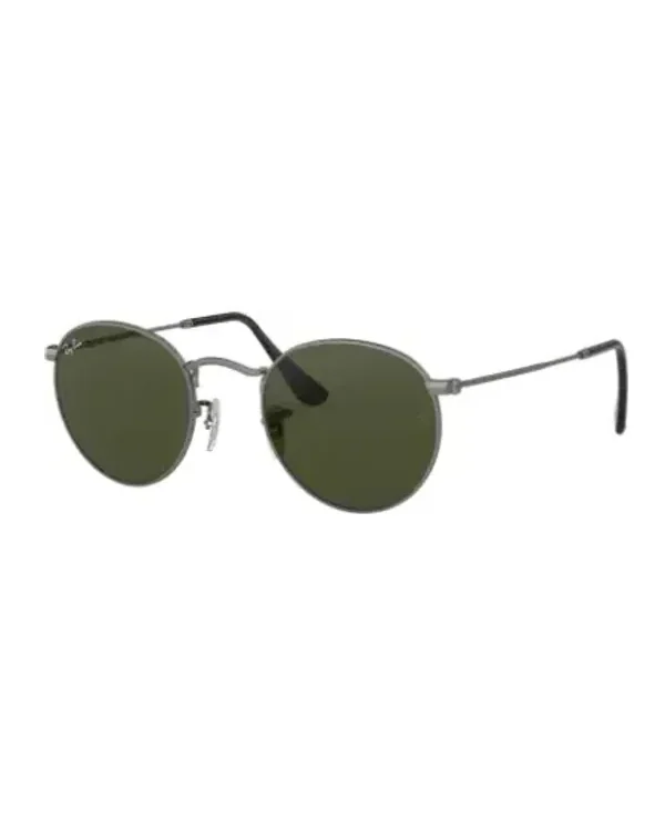Lunettes de soleil Ray-Ban RB3447 monture ronde métal gun metal verres vert