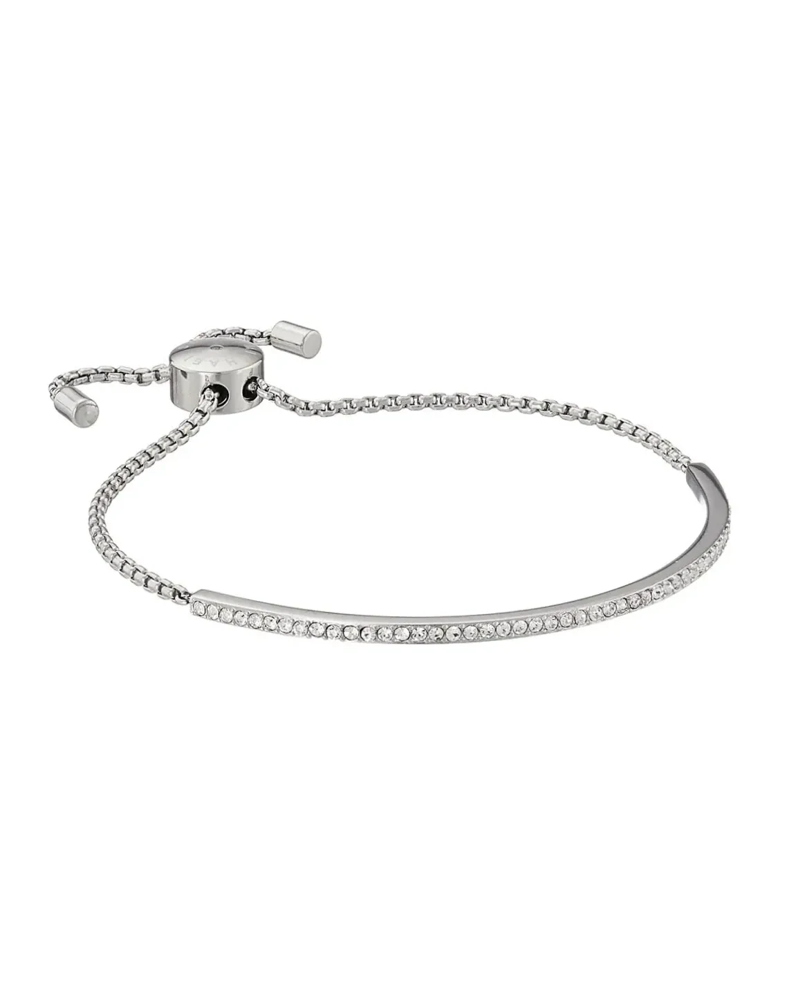 Bracelet Michael Kors acier inoxydable argent avec barre de brillants réglable