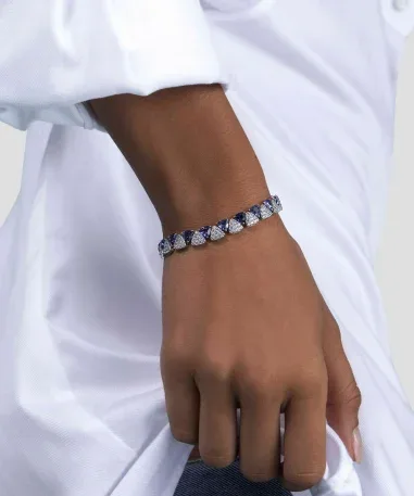 Bracelet Festival APM Monaco - Argent et Pierres Bleues — vue 2