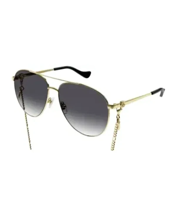 Lunettes de soleil Gucci GG1088S pilote métal doré