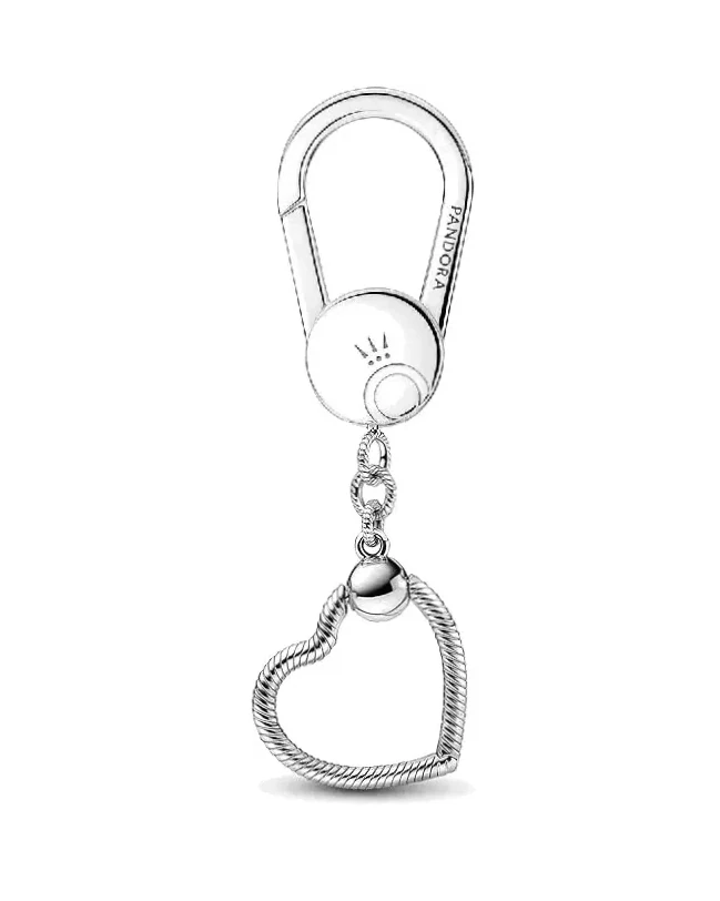 Porte-clés Pandora Moments argent 925 forme cœur femme