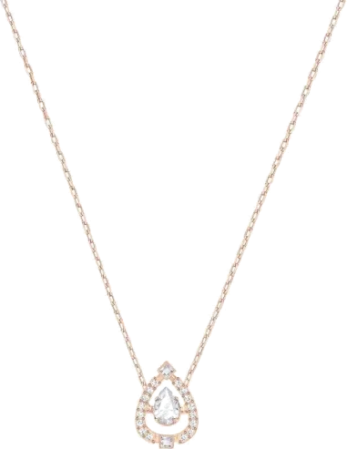 Collier Sparkling Dance Swarovski - Plaqué or rose et cristaux blancs