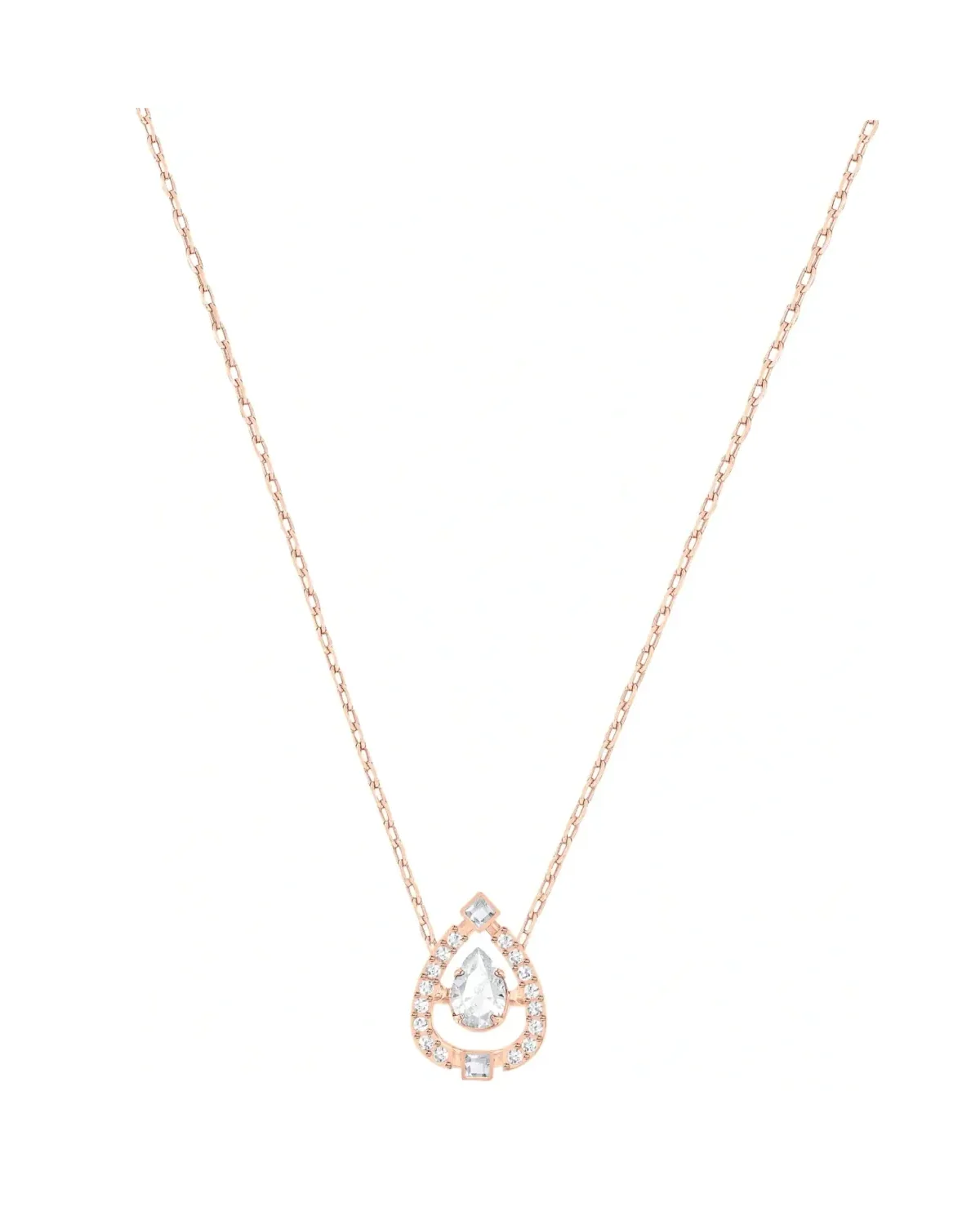 Collier Swarovski Sparkling Dance plaqué or rose cristaux blancs