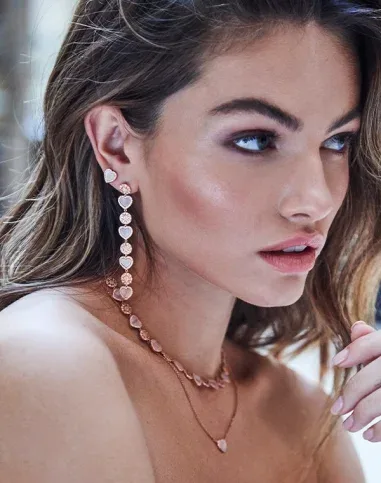 Boucles d'oreilles Cœur Nacre Rose APM Monaco — vue 2