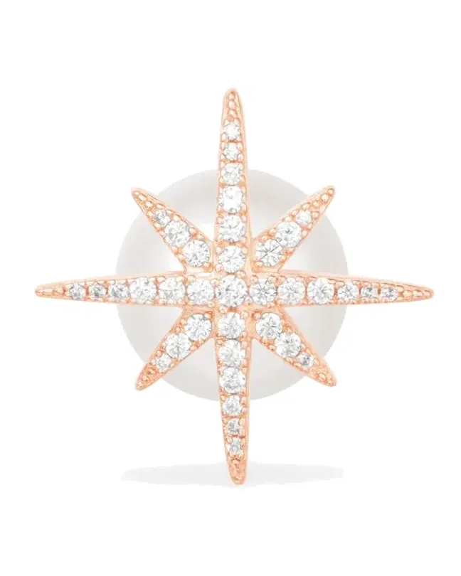 Boucles d'oreilles APM Monaco Météorites plaqué or rose 18K avec perle femme