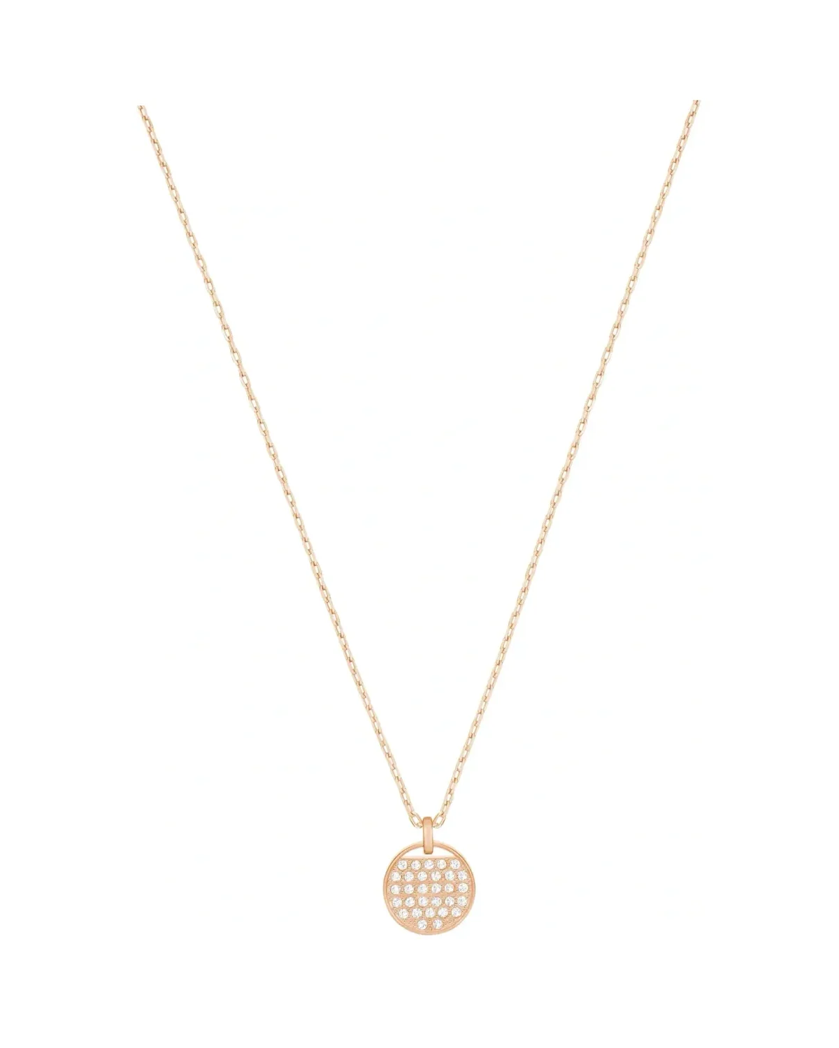 Collier Swarovski Ginger plaqué or rose cristaux blancs femme