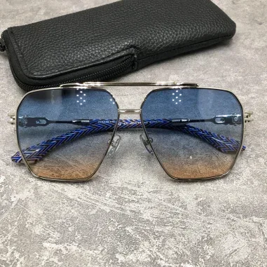 Lunettes de soleil Chrome Hearts Ripping - Aviateur métal — vue 16