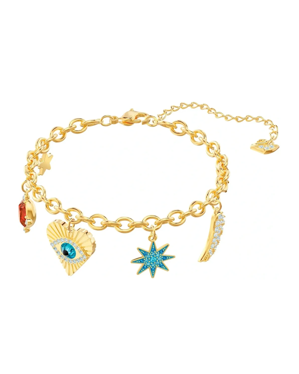 Bracelet Swarovski Lucky Goddess plaqué or cristaux multicolores femme