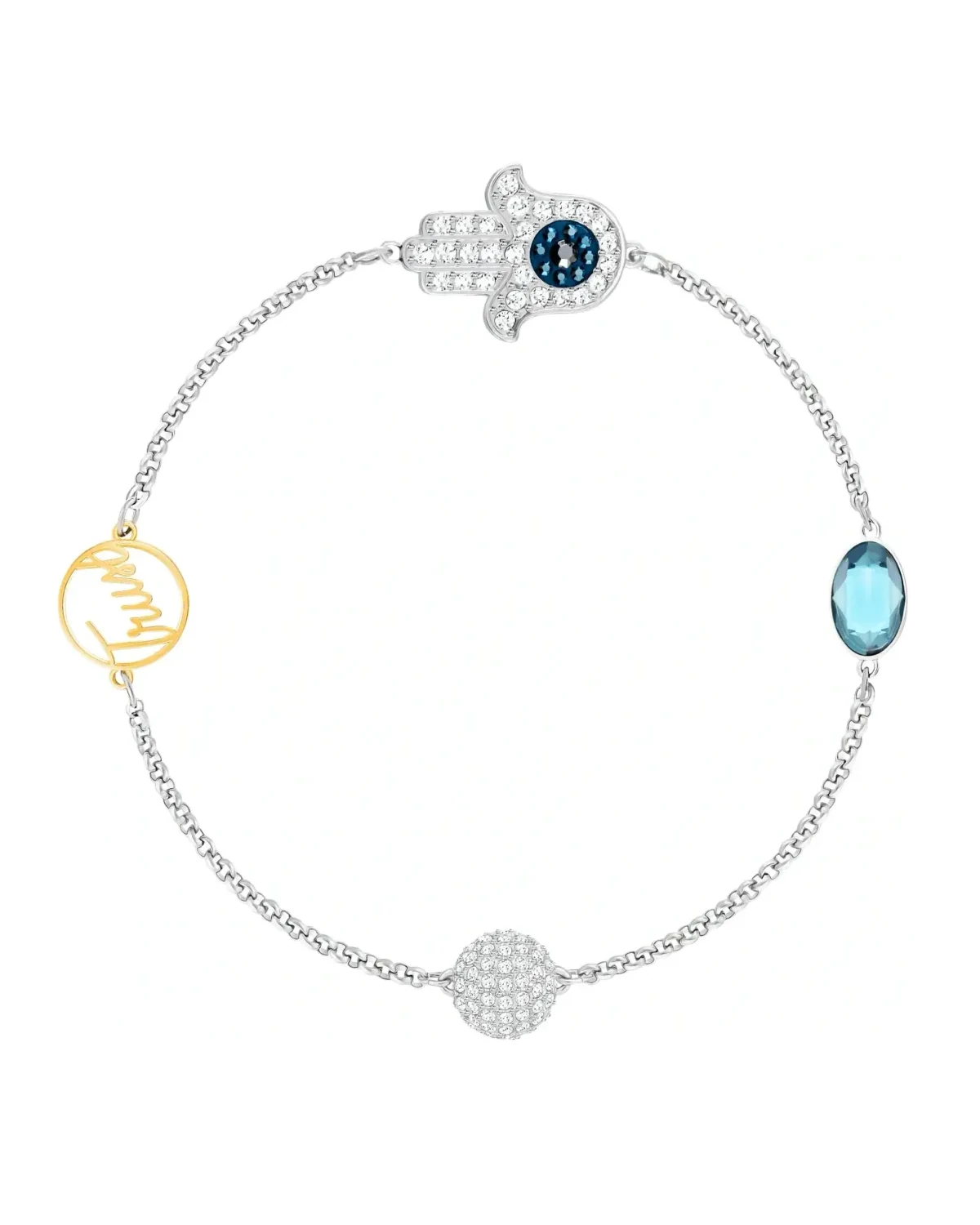 Bracelet Swarovski Remix Hamsa métal plaqué rhodium argent femme