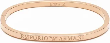 Bracelet Jonc Emporio Armani acier plaqué or rose Taille M Acier inoxydable Femme
