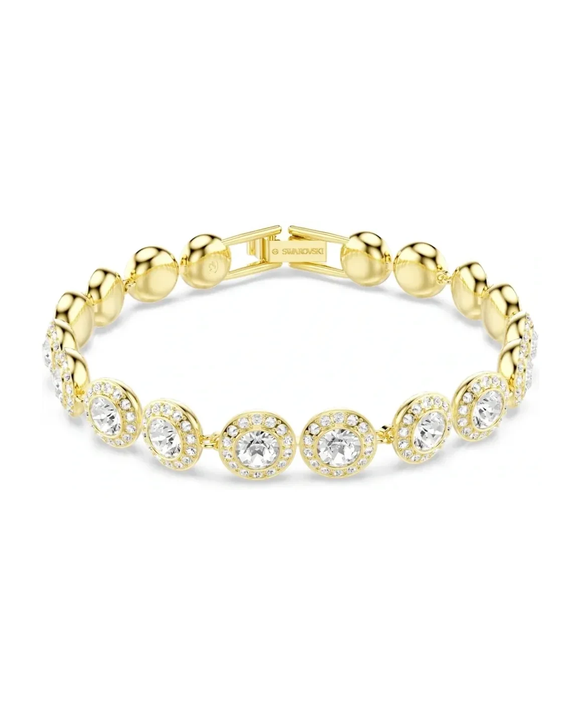 Bracelet Swarovski Angelic plaqué or jaune cristaux blancs femme