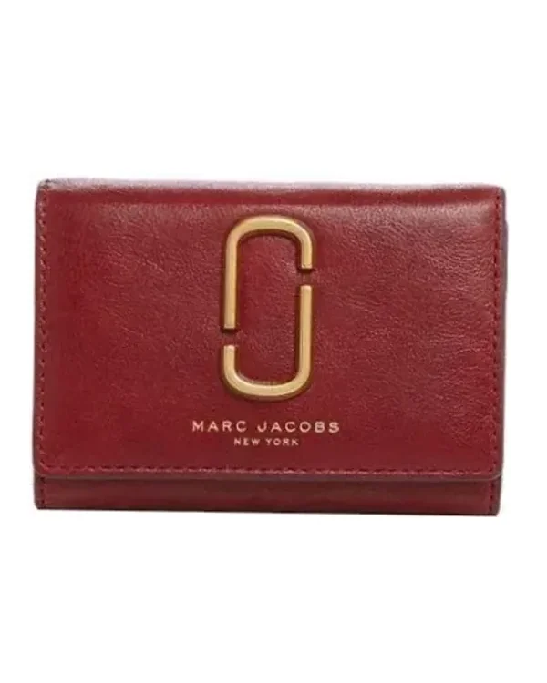 Portefeuille Marc Jacobs double J cuir rouge femme