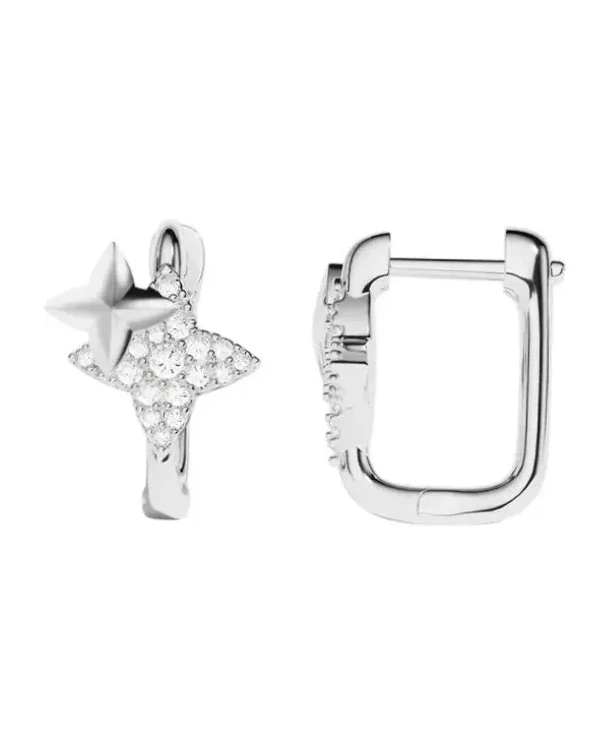 Boucles d'oreilles APM Monaco Météorites carrées argent 925 femme