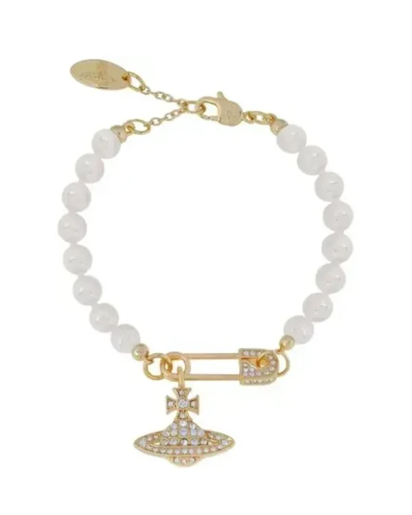 Bracelet Vivienne Westwood Lucrece laiton zirconium blanc femme
