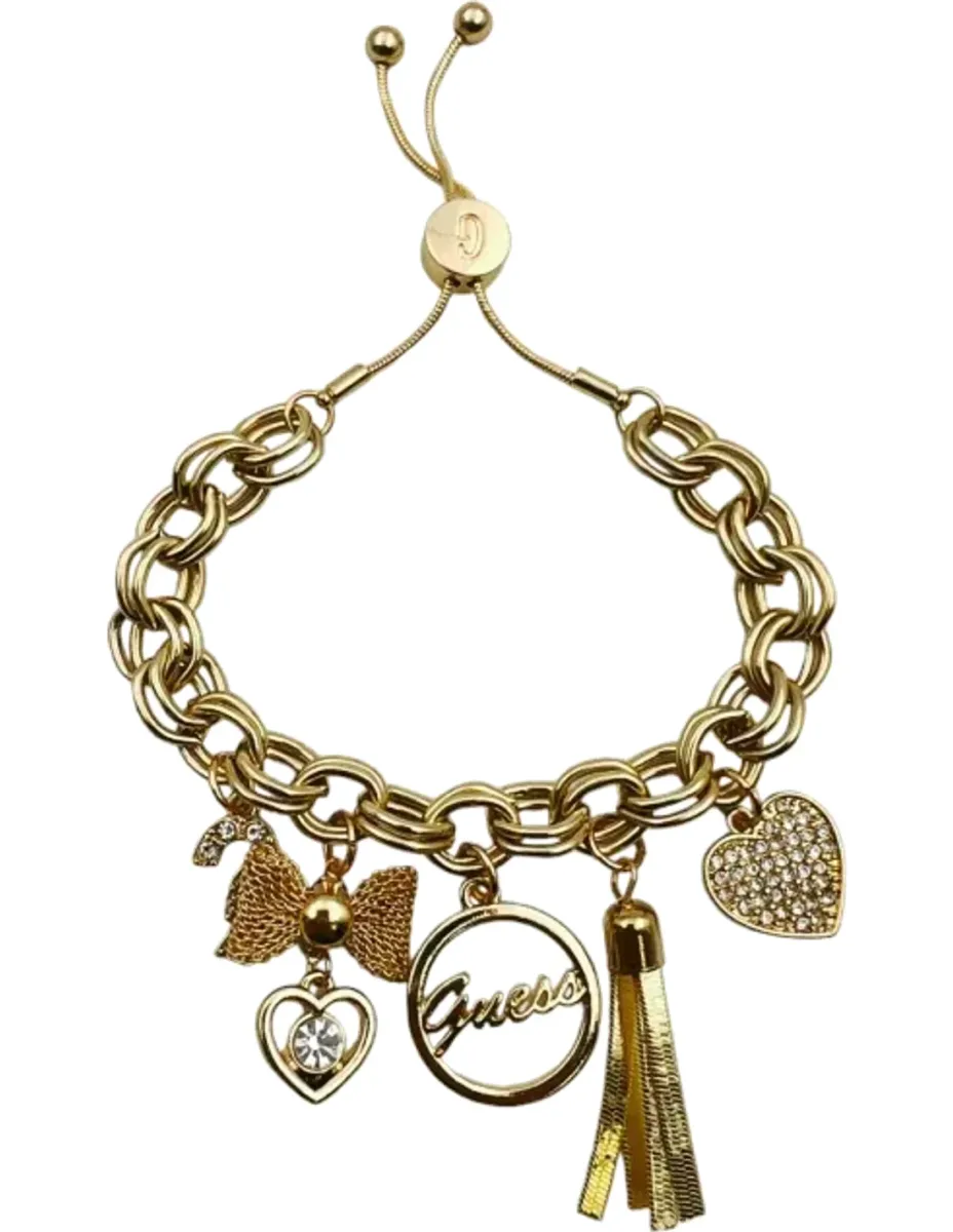 Bracelet Guess à breloques dorées et zircons