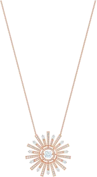 Collier Sunshine Swarovski - Pendentif Soleil Or Rose