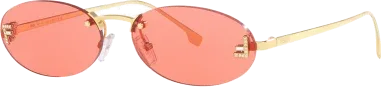 Lunettes de soleil Fendi FE4075US monture ovale métal rose
