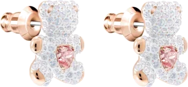 Boucles d'oreilles Teddy Swarovski plaqué or rose — vue 2