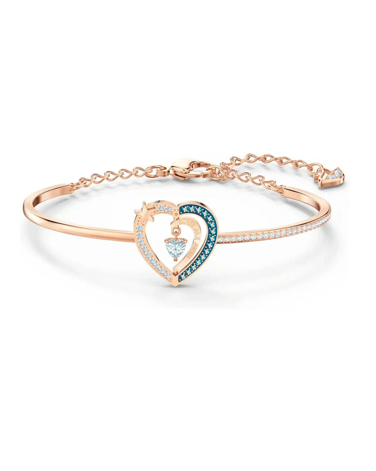 Bracelet jonc Swarovski Starry Night Heart plaqué or rose zirconium femme