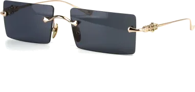 Lunettes de soleil Chrome Hearts HEIIZ BEIIZ rectangulaire métal doré