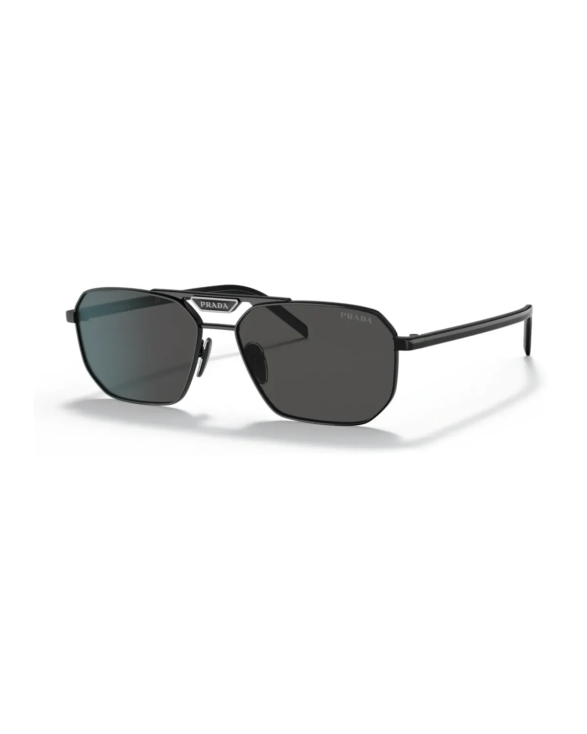 Lunettes de soleil Prada PR 58YS géométrique monture métal noir