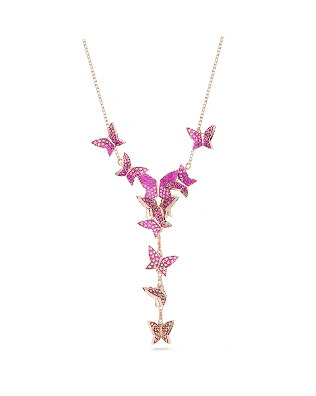Collier Swarovski Lilia plaqué or rose cristaux femme