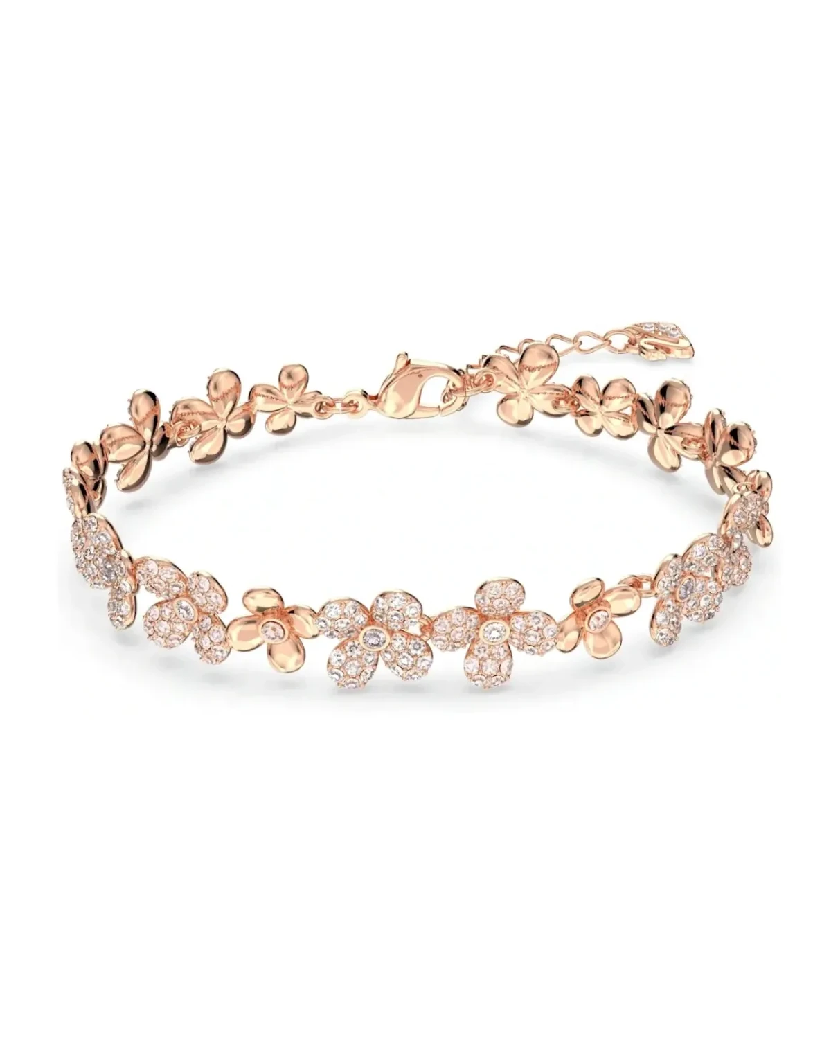 Bracelet Swarovski Elderflower plaqué or rose cristaux femme