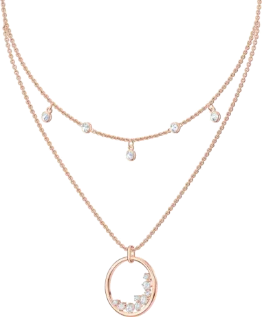 Collier North Swarovski - Cristaux blancs plaqué or rose — vue 2