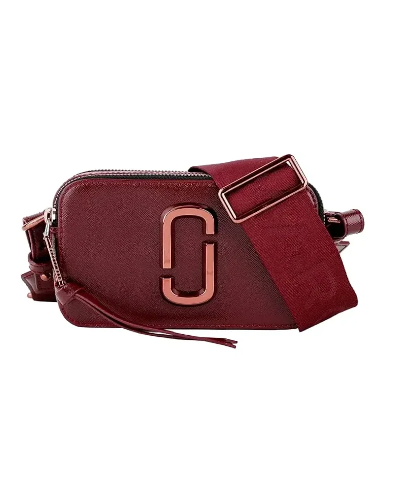 Sac à main bandoulière Marc Jacobs The Snapshot cuir bordeaux femme