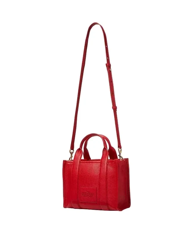 Sac Marc Jacobs The Mini Tote cuir grainé rouge
