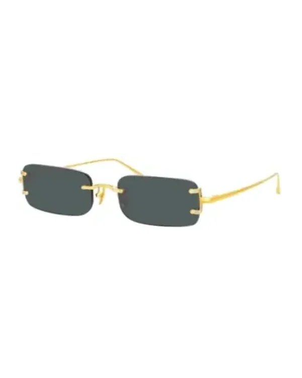 Lunettes de soleil Linda Farrow LFL1131 rectangle métal doré verres gris