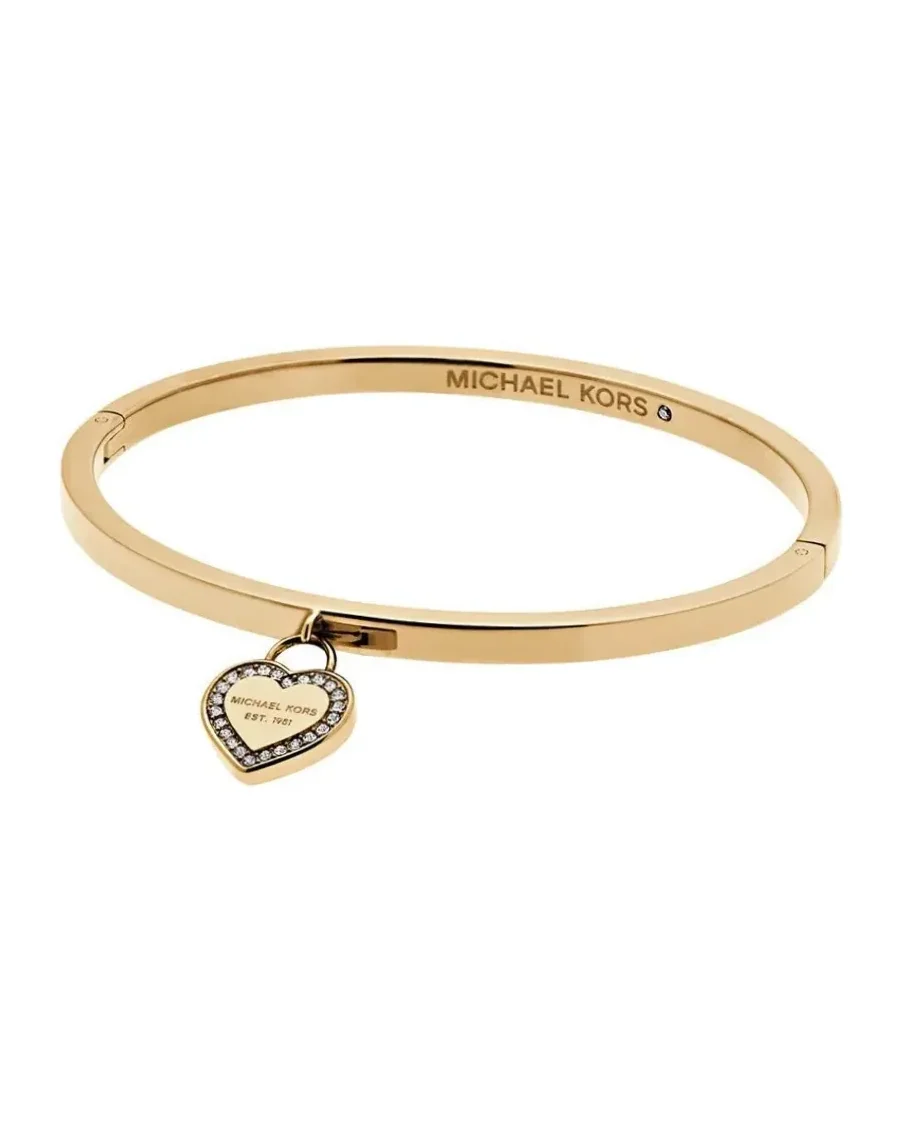Bracelet Michael Kors acier inoxydable doré breloque cœur femme