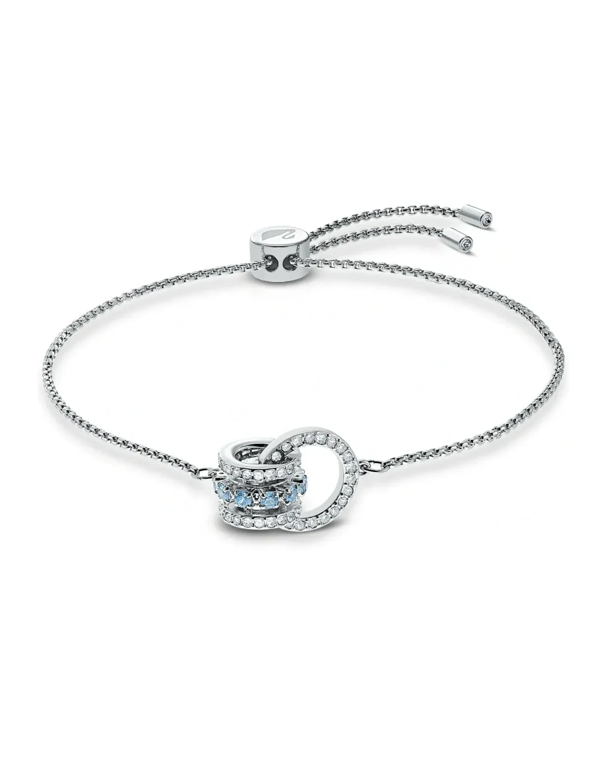 Bracelet Swarovski Further plaqué rhodium cristaux blancs bleus femme