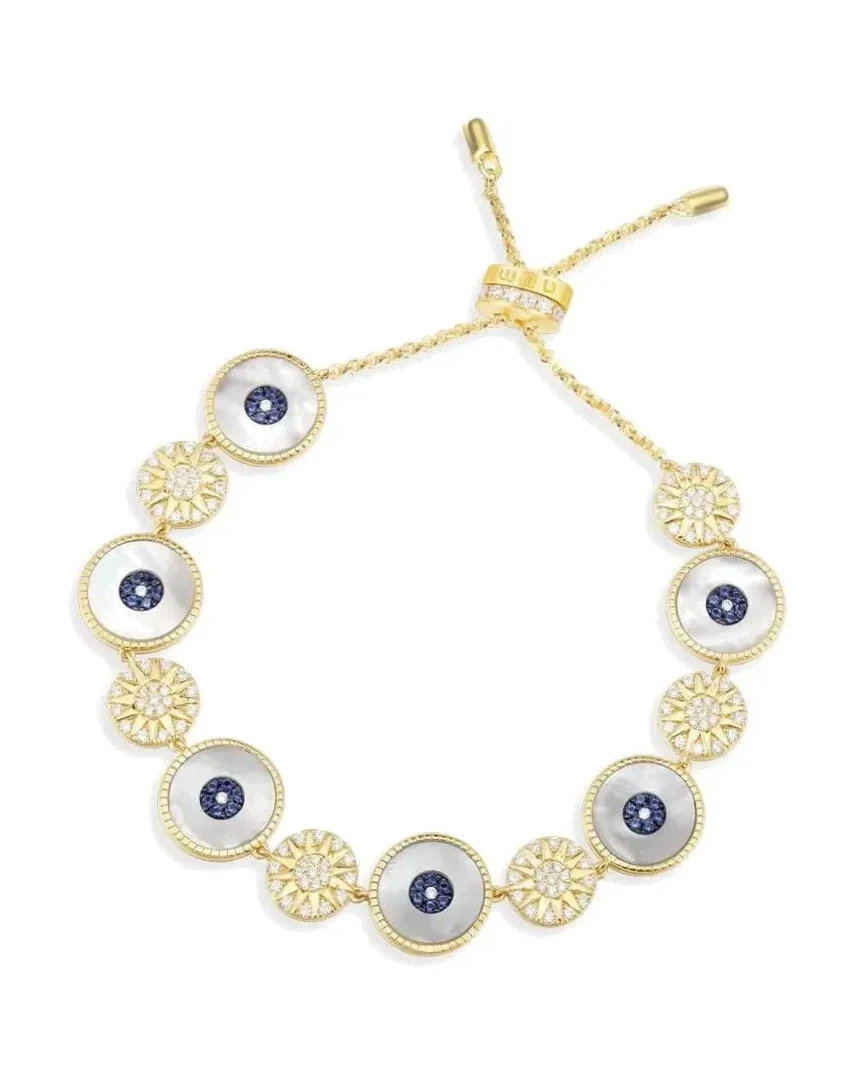 Bracelet APM Monaco Lucky Eyes plaqué or jaune nacre femme