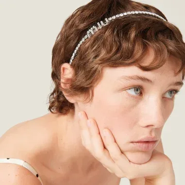 Serre-tête Miu Miu Cristaux Palladium — vue 5