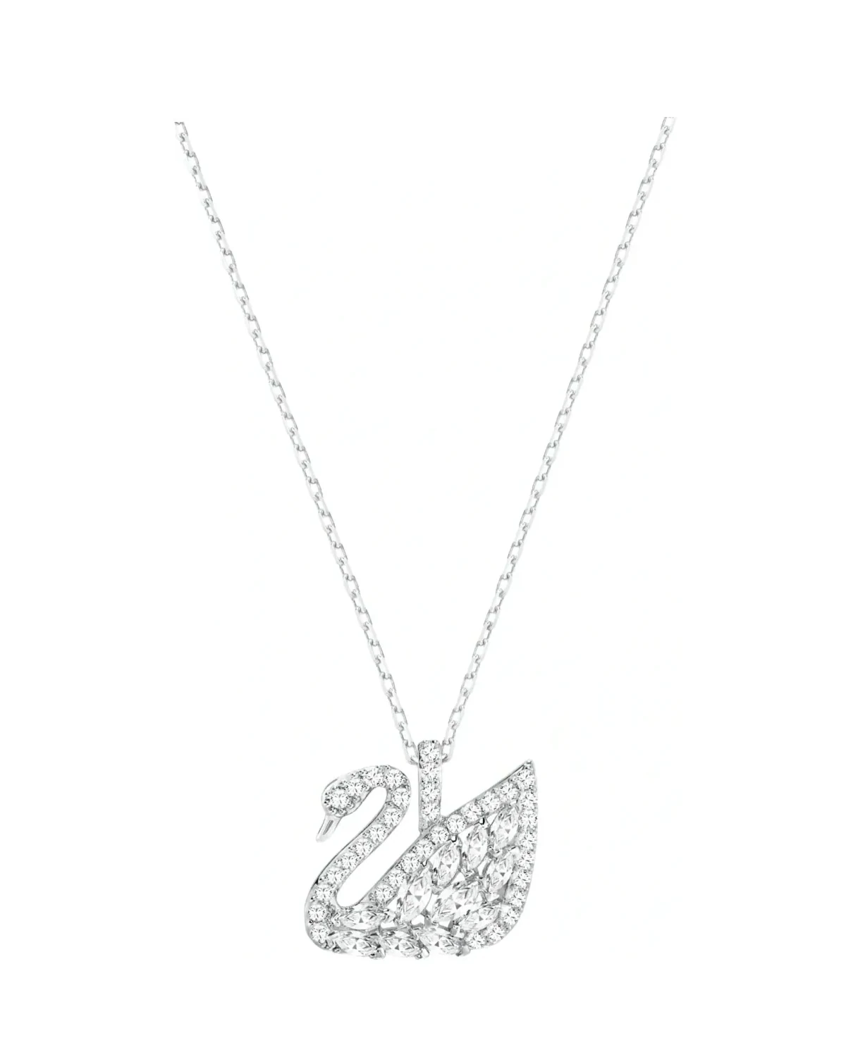 Collier Swarovski Swan Lake métal rhodié cristaux blancs femme