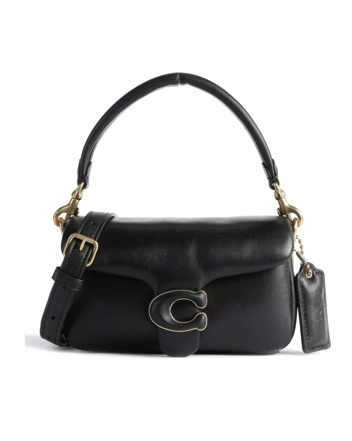 Sac à bandoulière Coach Pillow Tabby 18 cuir nappa noir femme