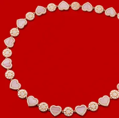 Collier APM Monaco Cœurs en Nacre Rose — vue 3