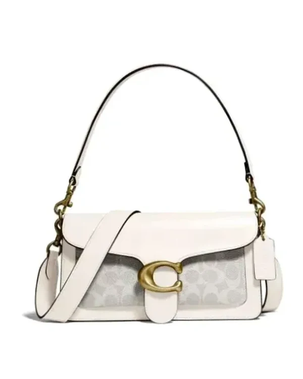 Sac besace Coach Tabby 26 cuir toile beige femme