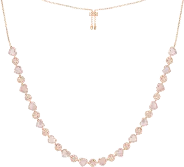 Collier APM Monaco Cœurs en Nacre Rose