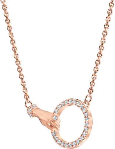 Collier Symbolica or rose et cristaux blancs — vue 3