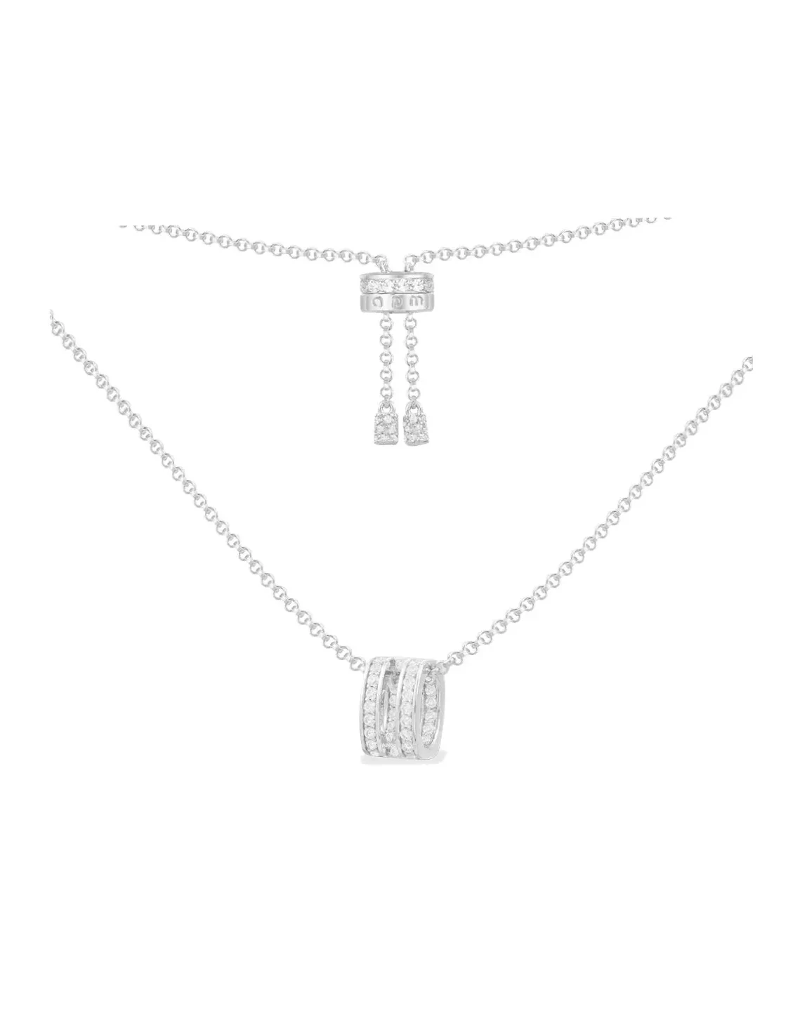 Collier APM Monaco ajustable argent 925 oxyde de zirconium femme