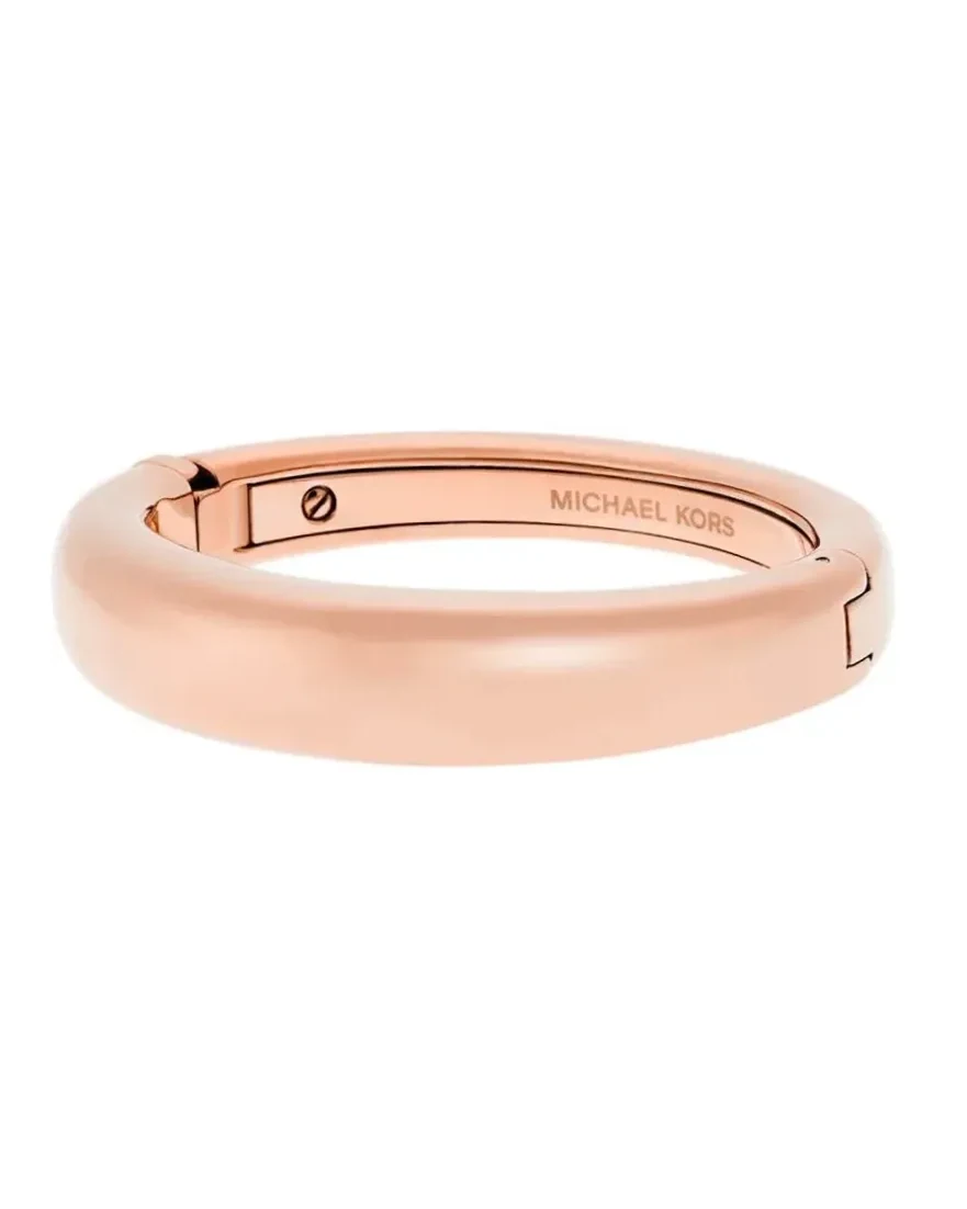 Bracelet Michael Kors rigide acier inoxydable or rose femme