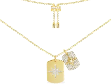 Collier APM Monaco Double Cercles Cristaux Plaqué Or Jaune